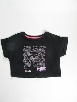 Triko crop černé pro holky secondhand Triko crop černé pro holky secondhand