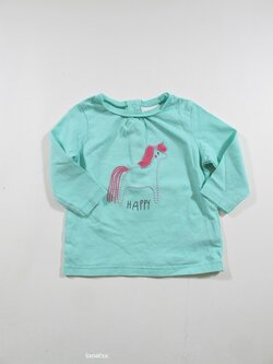 Tyrkysové triko s jednorožcem second hand 