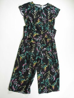 Overal pro holky černý s kytkami secondhand Overal pro holky černý s kytkami secondhand