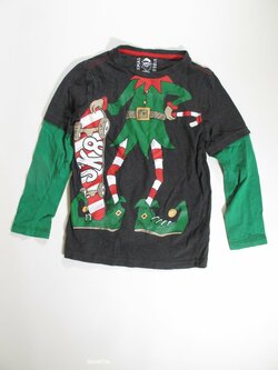 Triko dl rukáv šedo zelené vánoční secondhand Triko dl rukáv šedo zelené vánoční secondhand