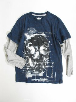 Triko dl.rukáv pro kluky modro šedé secondhnad Triko dl.rukáv pro kluky modro šedé secondhnad