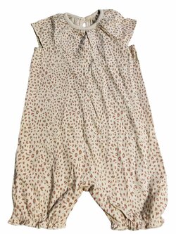 Overal krátký hnědý se vzorem pro holky secondhand