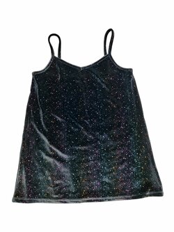 Semišové černé tílko se třpytkami pro holky secondhand