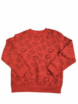 Červená mikina s dinosaury pro kluky outlet