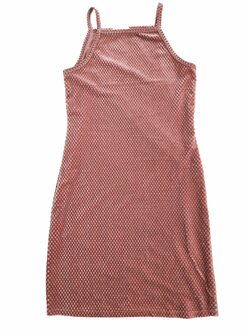 Růžové šaty na ramínkách se vzorem secondhand