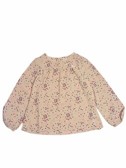 Halenka s dlouhým rukávem pro holky hnědá s puntíky outlet