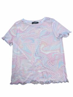 Průhledné duhové triko pro holky s krátkým rukávem secondhand