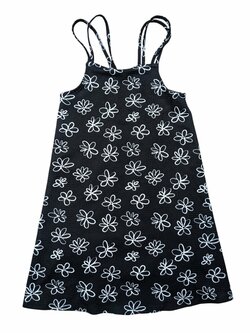 Černé šaty na ramínkách s kytičkami secondhand Černé šaty na ramínkách s kytičkami secondhand