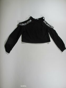 Triko dl.rukáv pro holky černé ,crop secondhand