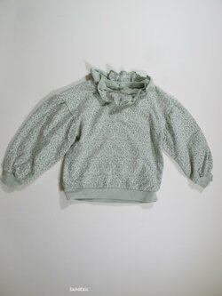 Zelenkavá mikina s kytkami secondhand Zelenkavá mikina s kytkami secondhand