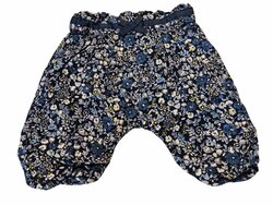 Kalhoty modré květinové pro holky secondhand Kalhoty modré květinové pro holky secondhand
