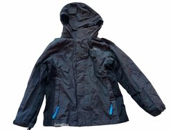 Tmavě šedá bunda s kapucí pro kluky secondhand Regatta