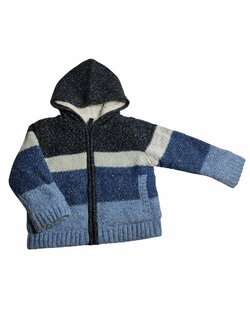 Svetrová bunda modro-bílá pro kluky secondhand Svetrová bunda modro-bílá pro kluky secondhand