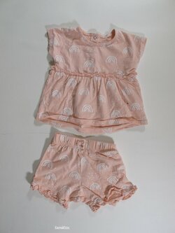 Triko a kratasy bílo růžové pro holky secondhand Triko a kratasy bílo růžové pro holky secondhand