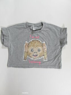 Triko pro holky šedé secondhand,crop Triko pro holky šedé secondhand,crop