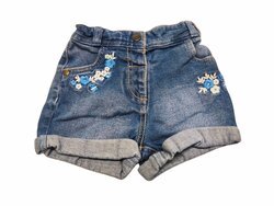 Džínové kraťasy s vyšívanými kytičky pro holky secondhand George Džínové kraťasy s vyšívanými kytičky pro holky secondhand George