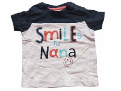 Triko krátké černo-bílé pro kluky s nápisem secondhand Triko krátké černo-bílé pro kluky s nápisem secondhand