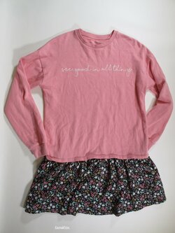 MIkinové šaty dl rukáv růžové pro holky secondhand MIkinové šaty dl rukáv růžové pro holky secondhand