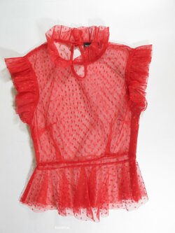 Pruhledná halenka pro holky červená secondhand Pruhledná halenka pro holky červená secondhand