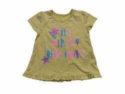 Žluté triko s nápisem pro holky kr. rukáv outlet George Žluté triko s nápisem pro holky kr. rukáv outlet George