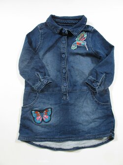 Džínové šaty s nášivkami secondhnad Džínové šaty s nášivkami secondhnad