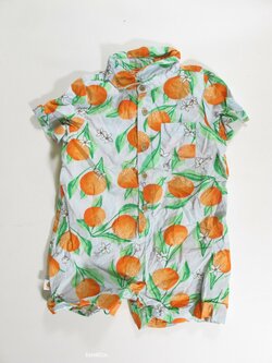 Overal modrý pro kluky s pomeranči letní secondhand Overal modrý pro kluky s pomeranči letní secondhand