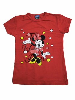 Červené triko s obrázkem Minie pro holky secondhand Disney