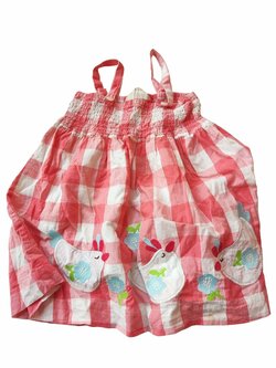 Kostkované šaty na ramínkách secondhand Frugt Kostkované šaty na ramínkách secondhand Frugt