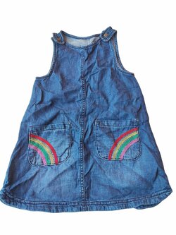 Džínové šaty s duhou secondhand mini club