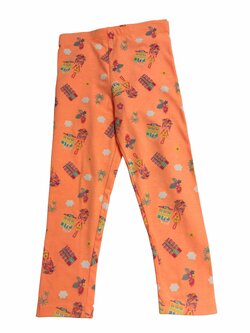 Oranžové kalhoty s obrázky pro holky secondhand Matalan Oranžové kalhoty s obrázky pro holky secondhand Matalan