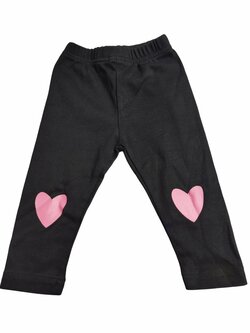Černé kalhoty se srdíčky pro holky secondhand Černé kalhoty se srdíčky pro holky secondhand