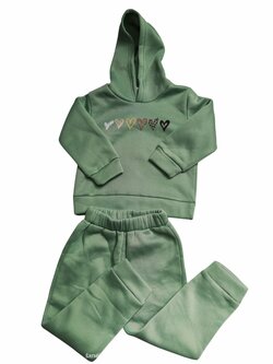Zelený komplet pro holky mikina a tepláky secondhand Zelený komplet pro holky mikina a tepláky secondhand
