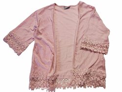 Cardigan pro holky růžový s krajkou secondhand Cardigan pro holky růžový s krajkou secondhand