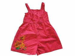 Růžový overal s obrázkem na ramínkách secondhand M&Co Růžový overal s obrázkem na ramínkách secondhand M&Co