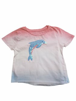 Duhované triko s delfínem pro holky secondhand Primark Duhované triko s delfínem pro holky secondhand Primark