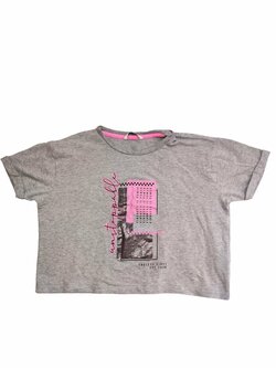 Šedé triko typu crop s obrázkem pro holky secondhand George Šedé triko typu crop s obrázkem pro holky secondhand George