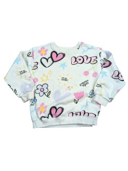 Bílá mikina s obrázky pro holky secondhand Zara