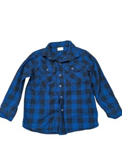 Tmavě modrá vzorovaná košile s dlouhým rukávem pro kluky secondhand Cherokee,F&F