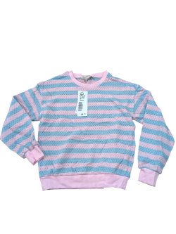 Růžovo-modrý pruhovaný svetr pro holky outlet George