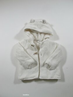 Bílý kabátek s kapucí second hand 