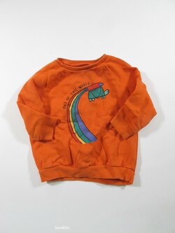 Oranžová mikina s potiskem second hand Oranžová mikina s potiskem second hand