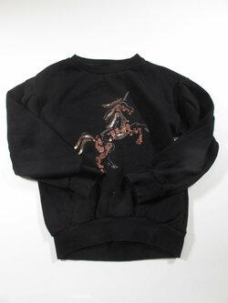 Černá mikina s jednorožcem second hand Černá mikina s jednorožcem second hand