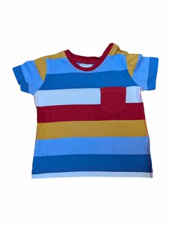 Barevné pruhované triko s kapsičkou pro kluky secondhand F&F Barevné pruhované triko s kapsičkou pro kluky secondhand F&F