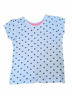 Bílé triko se srdíčky pro holky secondhand Young Dimension Bílé triko se srdíčky pro holky secondhand Young Dimension