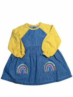 džínové šaty se žlutými rukávy pro holky secondhand next džínové šaty se žlutými rukávy pro holky secondhand next