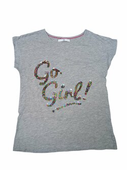 Šedé triko se třpytivým nápisem pro holky secondhand M&S