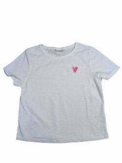 Bílé tričko s malým růžovým srdíčkem outlet Girlswear