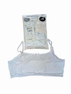 Set bílých podprsenek 3ks pro holky outlet George Set bílých podprsenek 3ks pro holky outlet George