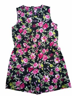 Černý overal kytkovaný pro holky secondhand YD Černý overal kytkovaný pro holky secondhand YD