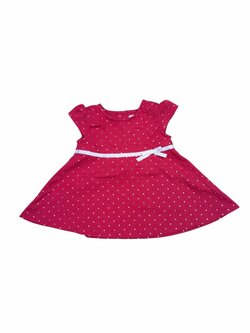 červené šaty s mašlí a zlatými puntíky pro holky secondhand  catherine malandrino